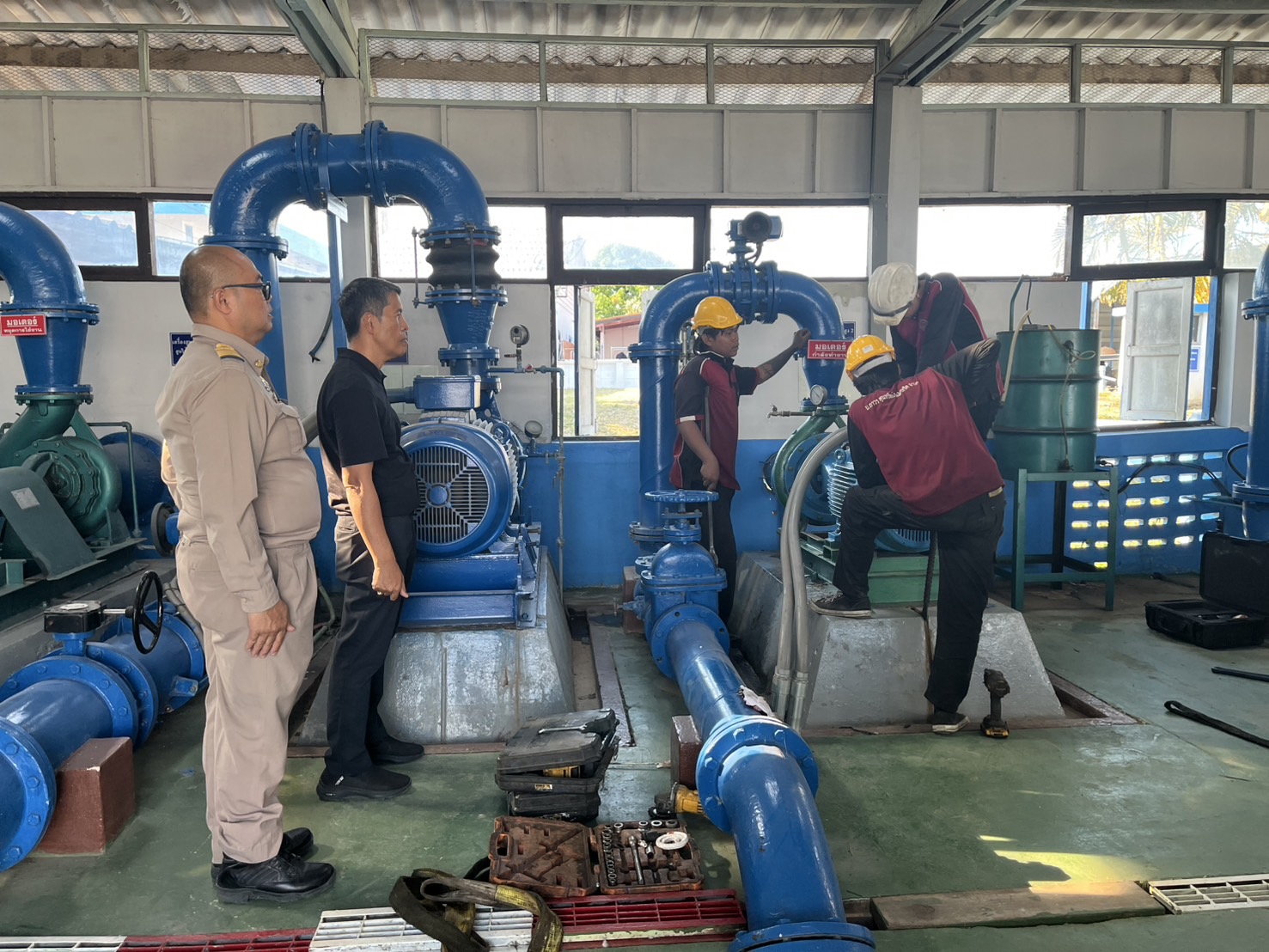 กปภ.สาขากาญจนบุรี ทำกิจกรรมบำรุงรักษา, ตรวจสอบเครื่องจักรและอุปกรณ์ทั้งระบบผลิต เพื่อเตรียมความพร้อมใช้งานตลอดเวลา