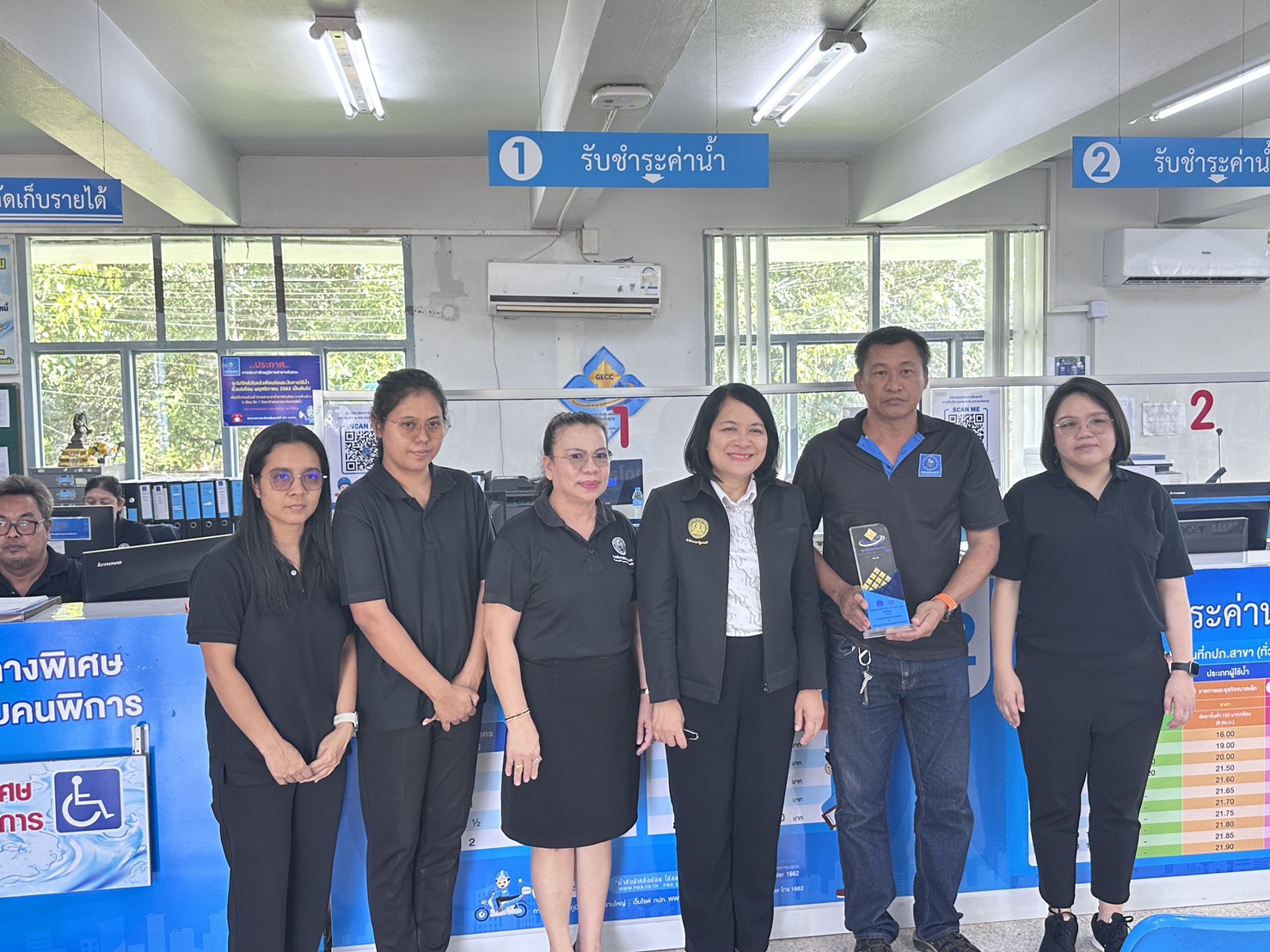 กปภ.สาขาหลังสวน รับการตรวจประเมินการรักษามาตรฐานศูนย์ราชการสะดวก (Government Easy Contact Center : GECC) แบบ Surprise Check
