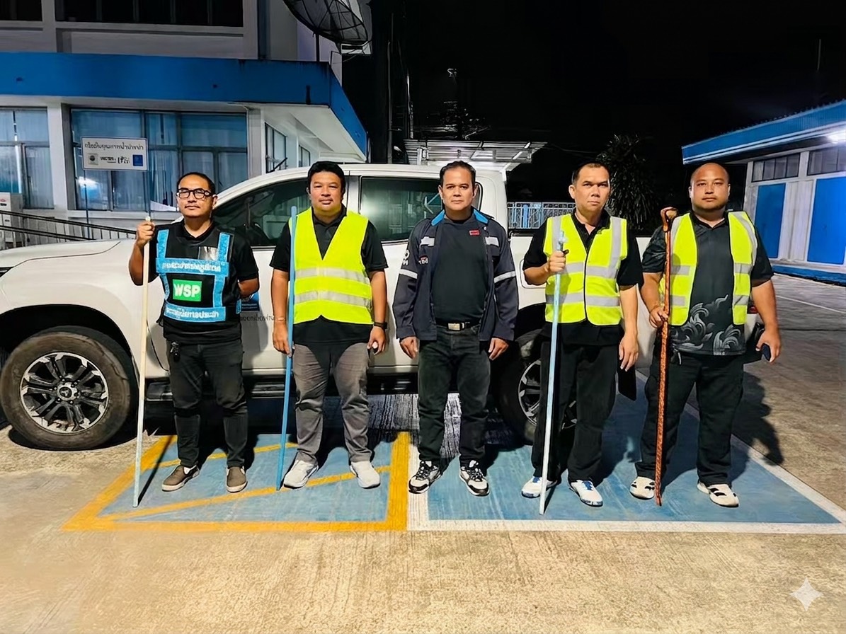 กปภ.สาขาระนอง ปฏิบัติการค้นหาจุดแตกรั่ว ด้วยการทำ Step Test ลดน้ำสูญเสีย ประจำเดือน สิงหาคม 2569