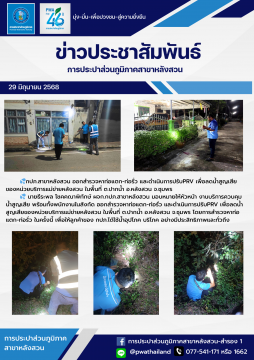 กปภ.สาขาหลังสวน ออกสำรวจหาท่อแตก-ท่อรั่ว และดำเนินการปรับPRV เพื่อลดน้ำสูญเสียของหน่วยบริการแม่ข่ายหลังสวน ในพื้