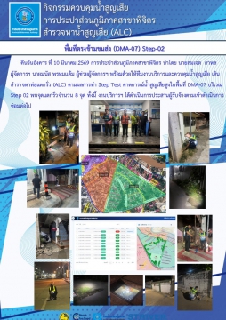 การประปาส่วนภูมิภาคสาขาพิจิตร ดำเนินกิจกรรมสำรวจหาน้ำสูญเสียเชิงรุก (ALC) ในพื้นที่ ตรงข้ามสนข่ง (DMA-07)