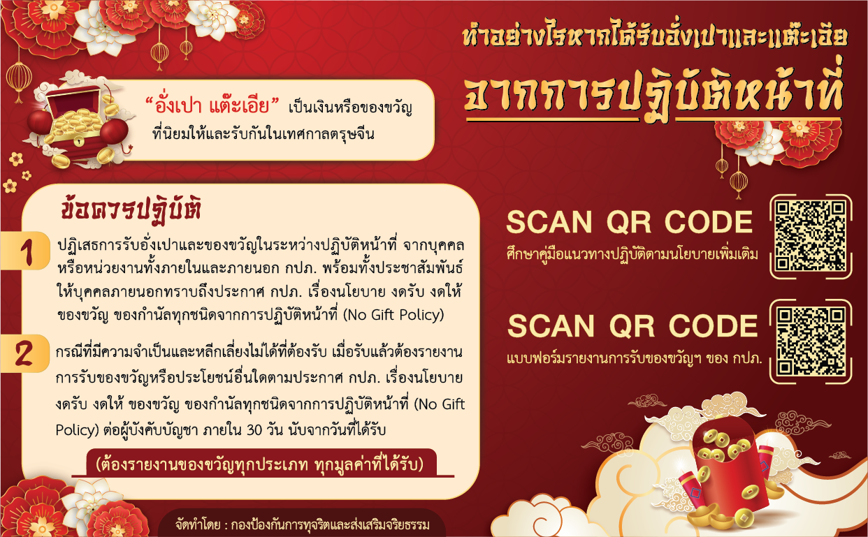 ทำอย่างไรหากได้รับอั่งเปาและแต๊ะเอียจากการปฏิบัติหน้าที่